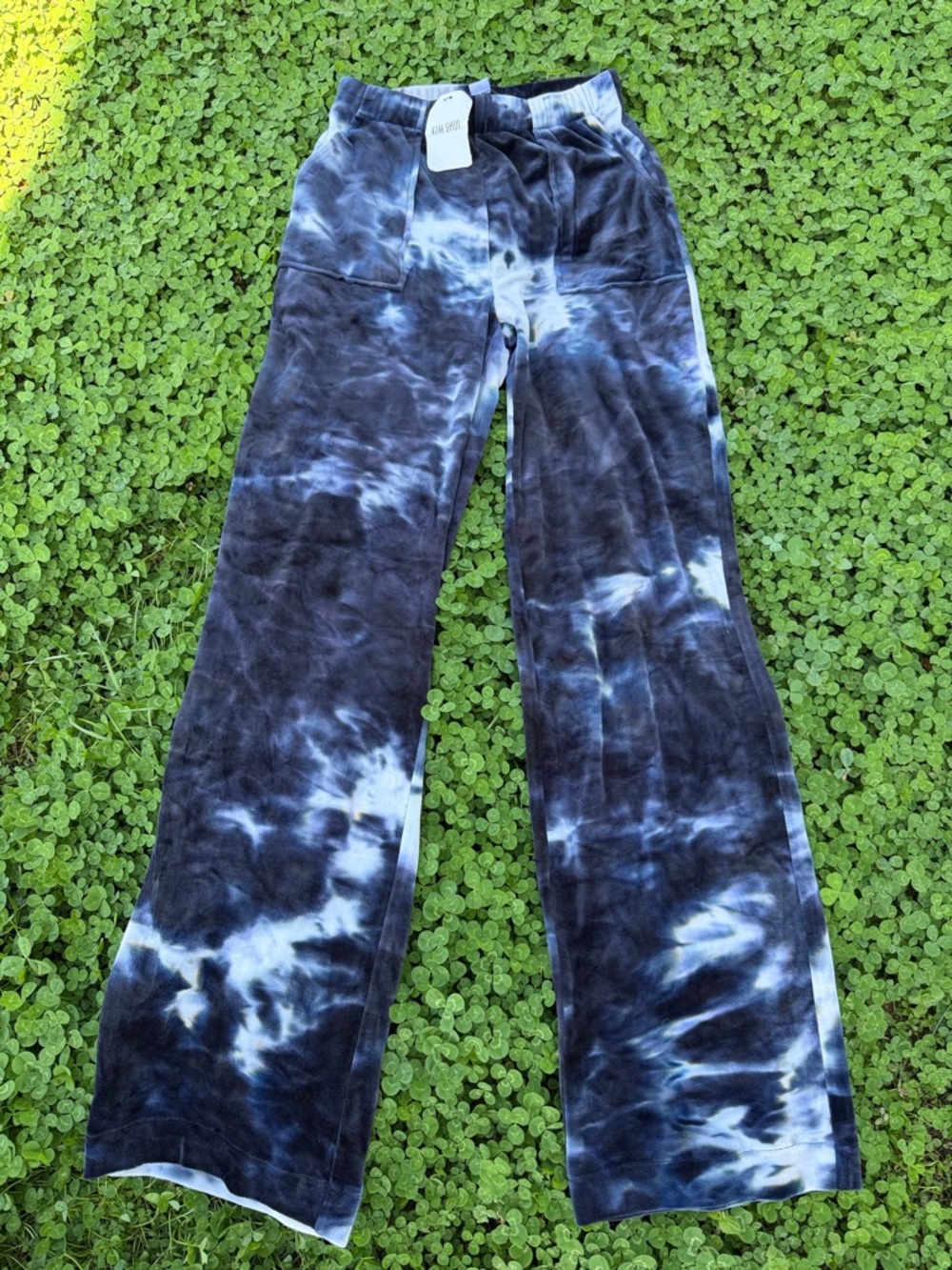 Kim Shui Navy & White Tie-Dye Wide Leg Pants